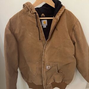 Carhartt Men's Tan Hooded Jacket XL *see description and photo*